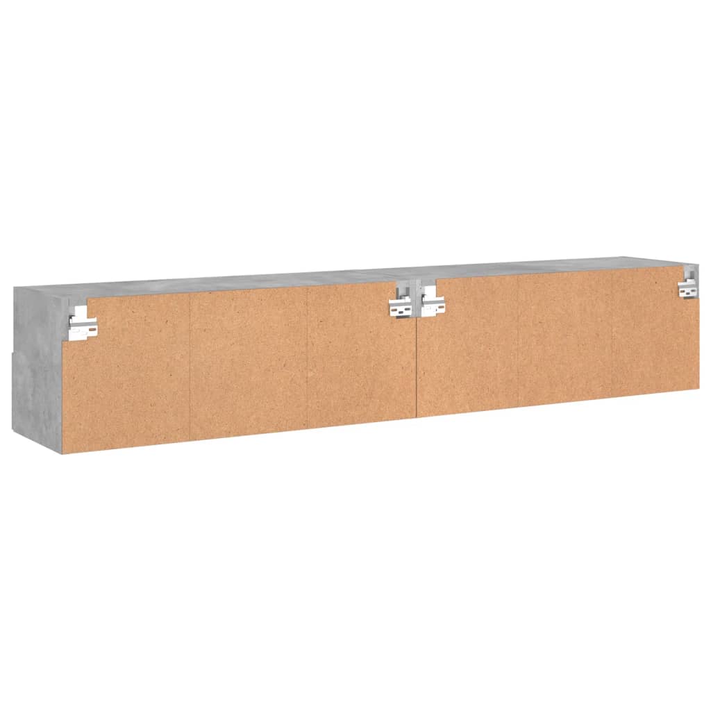 vidaXL Muebles de pared para TV 2 uds madera gris hormigón 80x30x30 cm