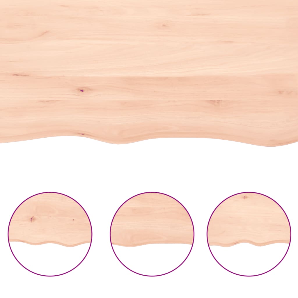 vidaXL Tablero de mesa madera maciza borde natural 200x40x(2-6) cm