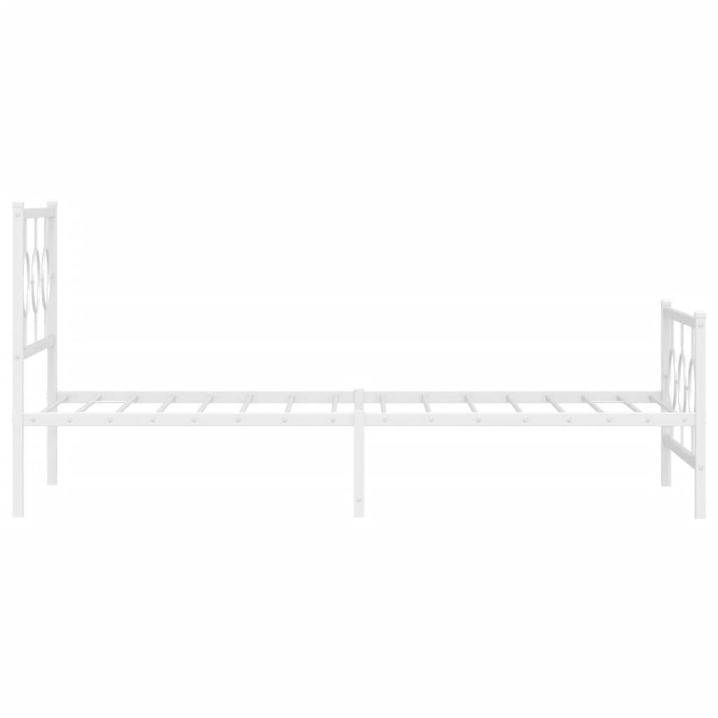 vidaXL Estructura cama sin colchón con estribo metal blanco 100x200 cm