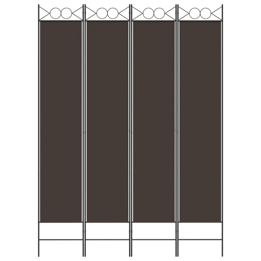 vidaXL Biombo divisor de 4 paneles de tela marrón 160x220 cm