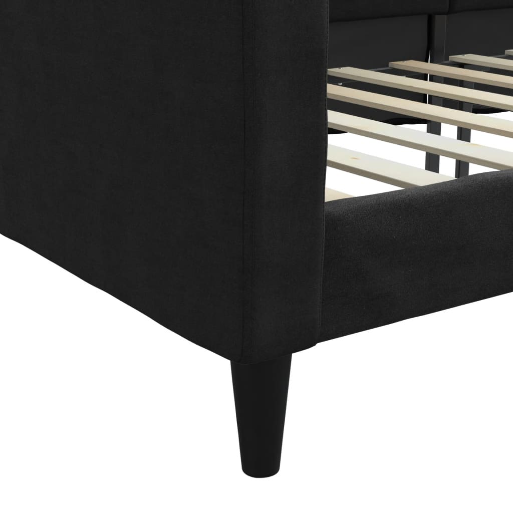 vidaXL Sofá cama sin colchón tela negro 100x200 cm