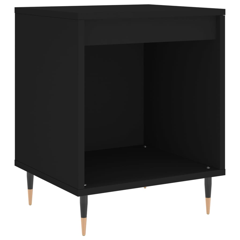 vidaXL Mesitas de noche 2 uds madera de ingeniería negro 40x35x50 cm