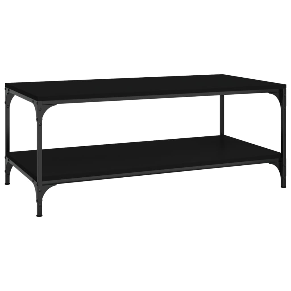 vidaXL Mesa de centro madera contrachapada negro 80x50x40 cm