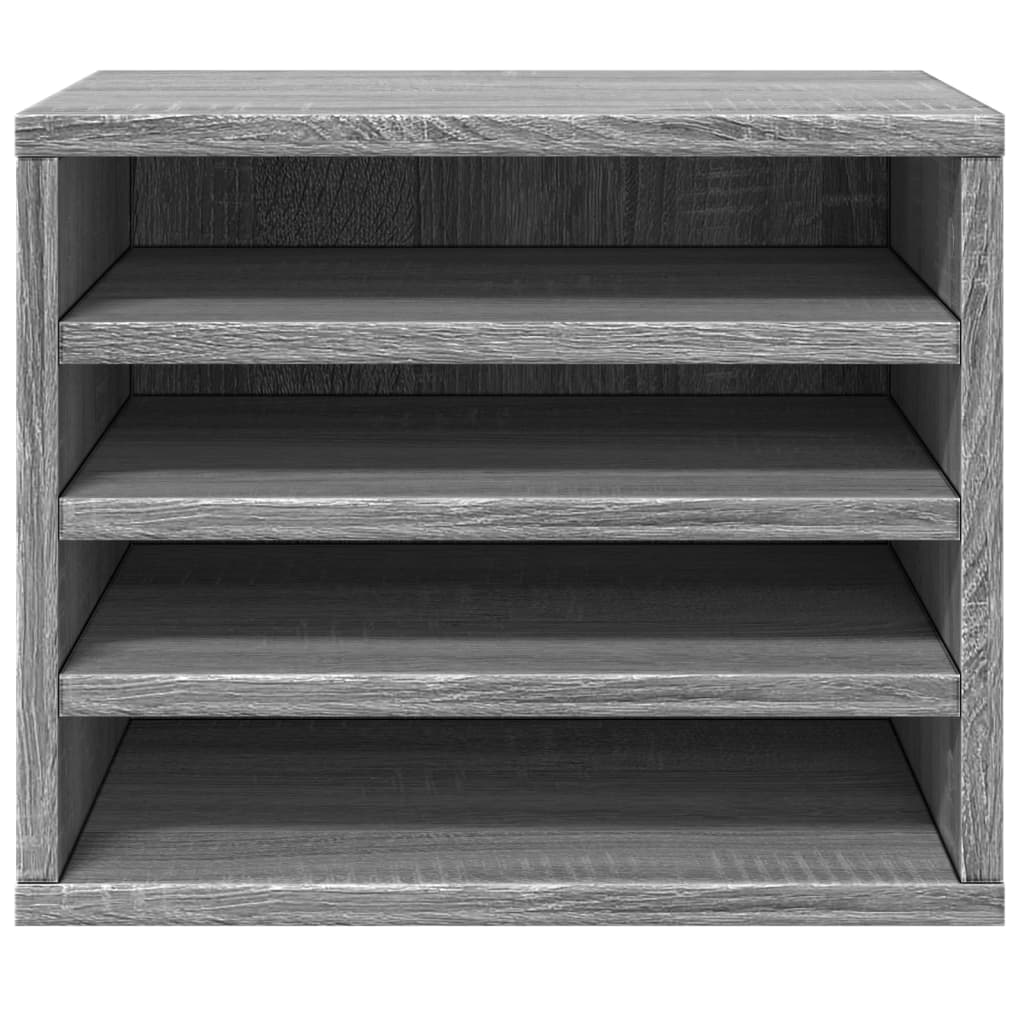 vidaXL Organizador escritorio madera ingeniería gris 36x26x29,5 cm