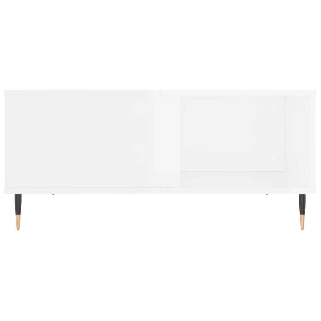 vidaXL Mesa de centro madera contrachapada blanco brillo 80x80x36,5 cm