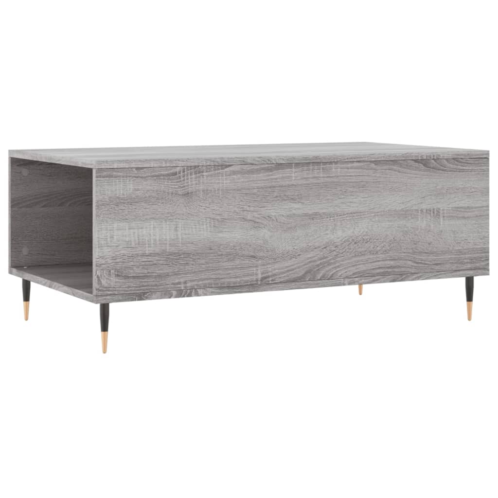 vidaXL Mesa de centro madera contrachapada gris Sonoma 90x50x36,5 cm