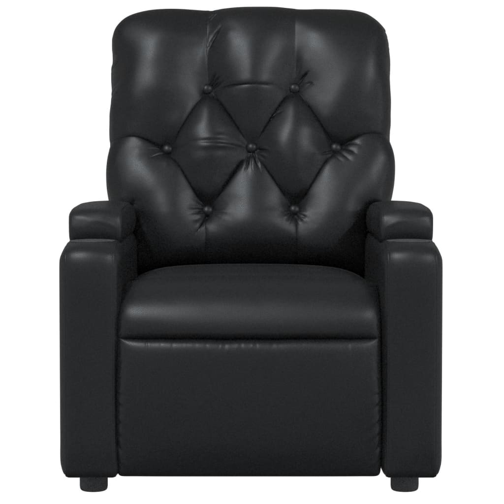 vidaXL Sillón reclinable de cuero sintético negro