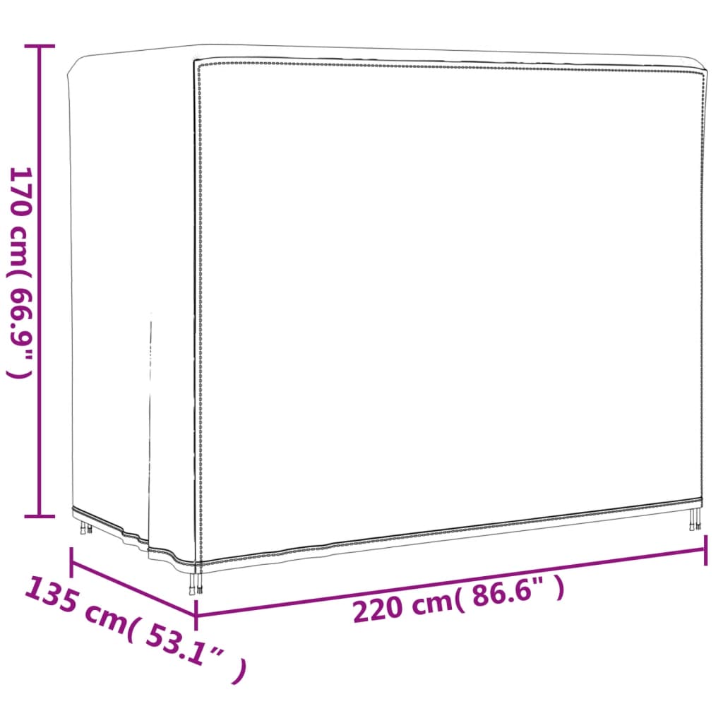 vidaXL Cubierta de columpio de jardín Oxford 420D negro 220x135x170 cm