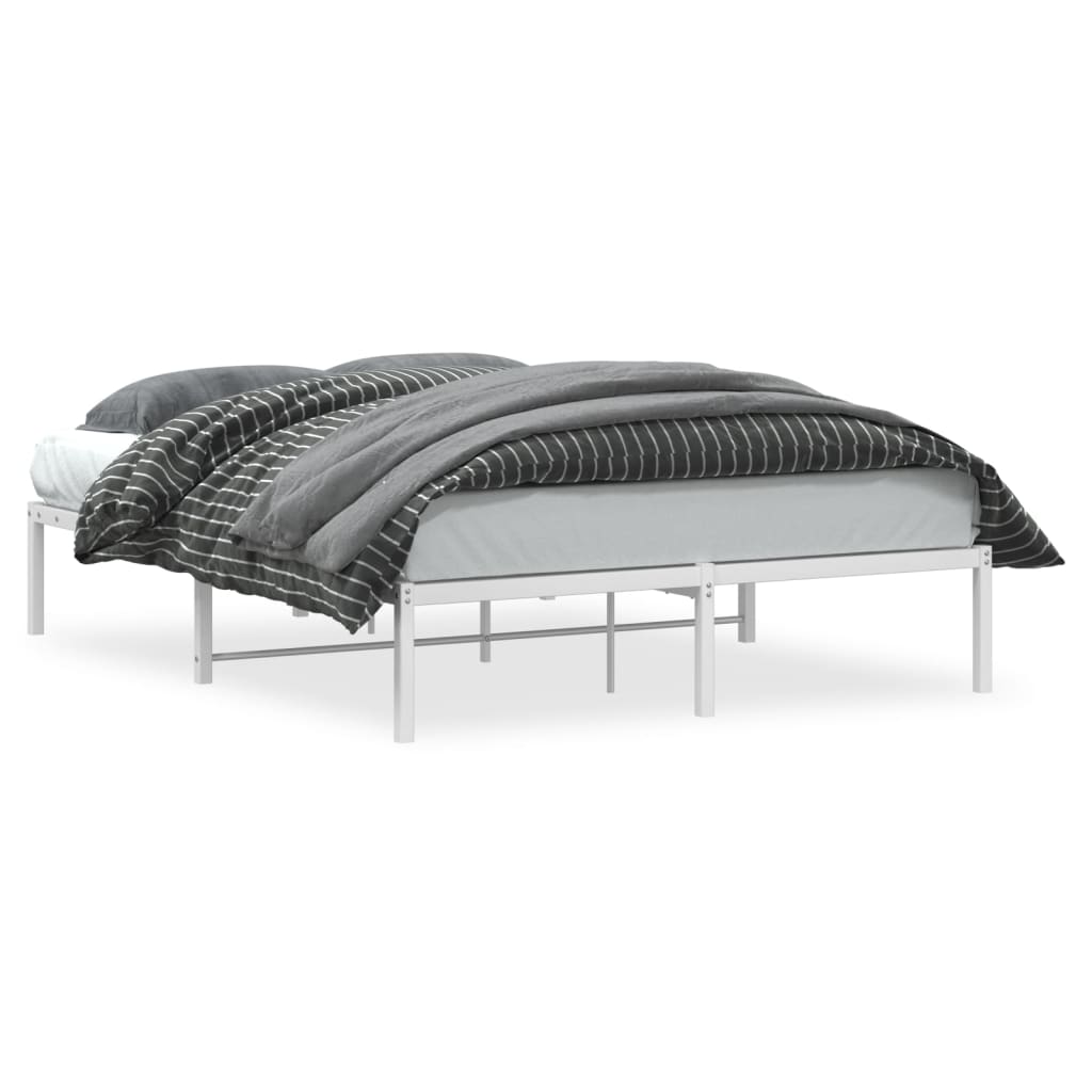 vidaXL Estructura de cama de metal blanca 140x200 cm