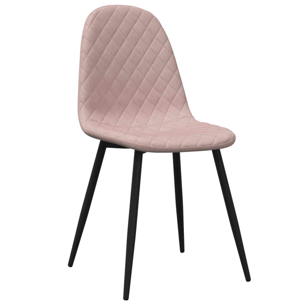 vidaXL Sillas de comedor 6 unidades terciopelo rosa