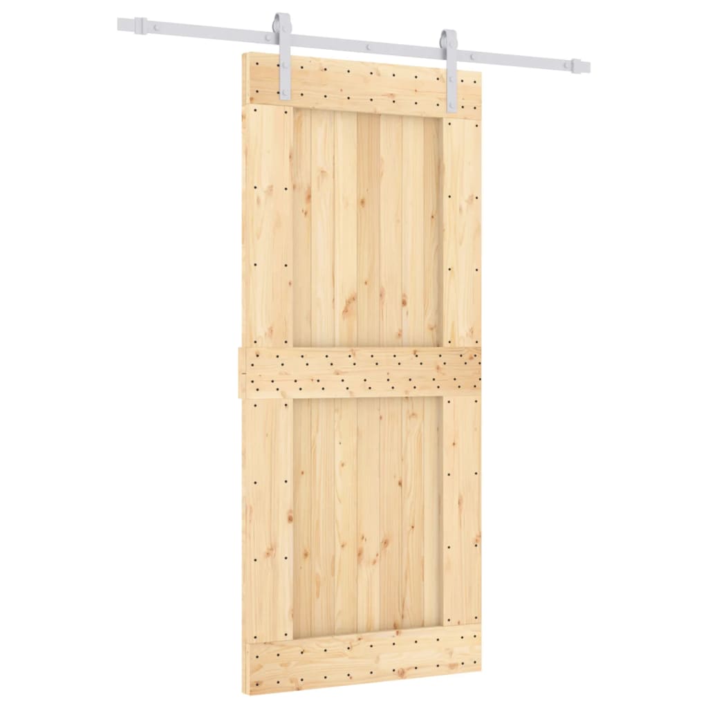 vidaXL Puerta corredera con herrajes madera maciza de pino 90x210 cm