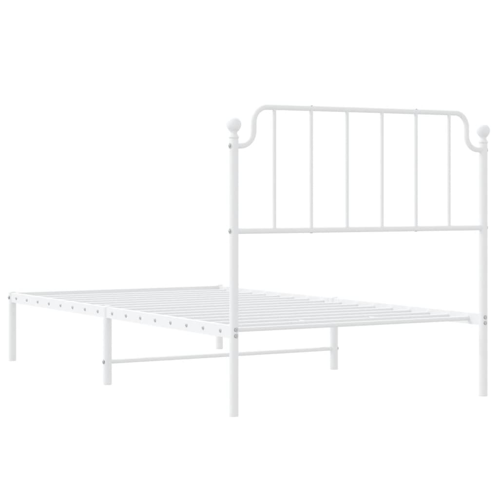 vidaXL Estructura cama sin colchón con cabecero metal blanco 100x200cm