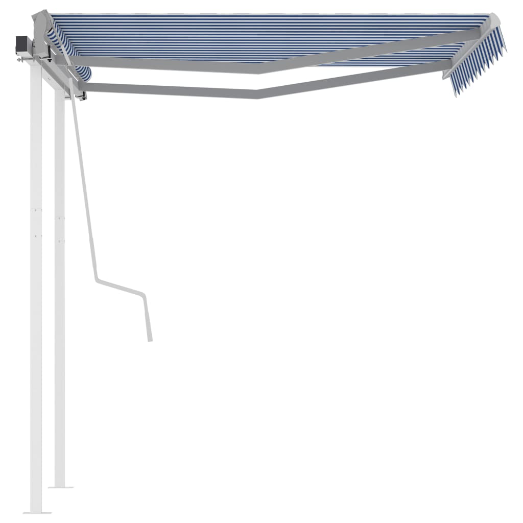 vidaXL Toldo manual retráctil con LED azul y blanco 3x2,5 m