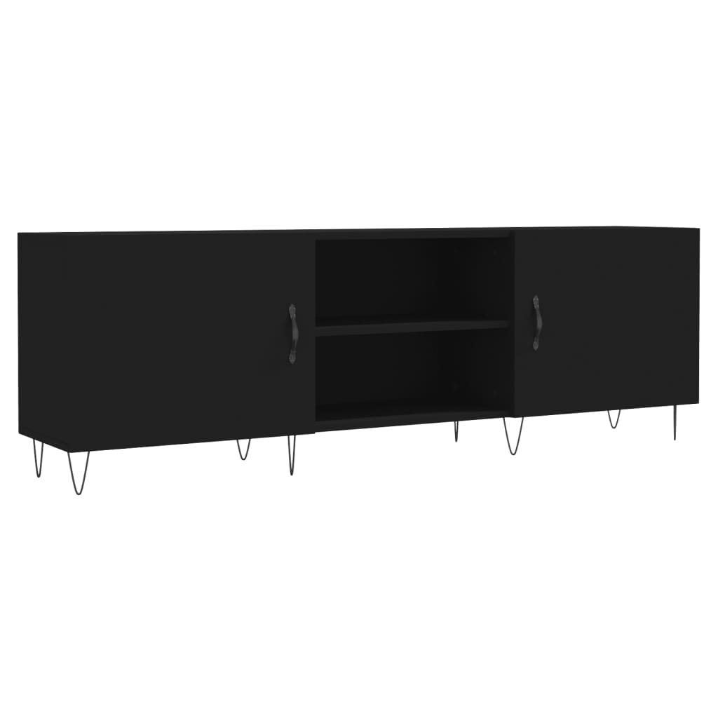 vidaXL Mueble para TV madera de ingeniería negro 150x30x50 cm