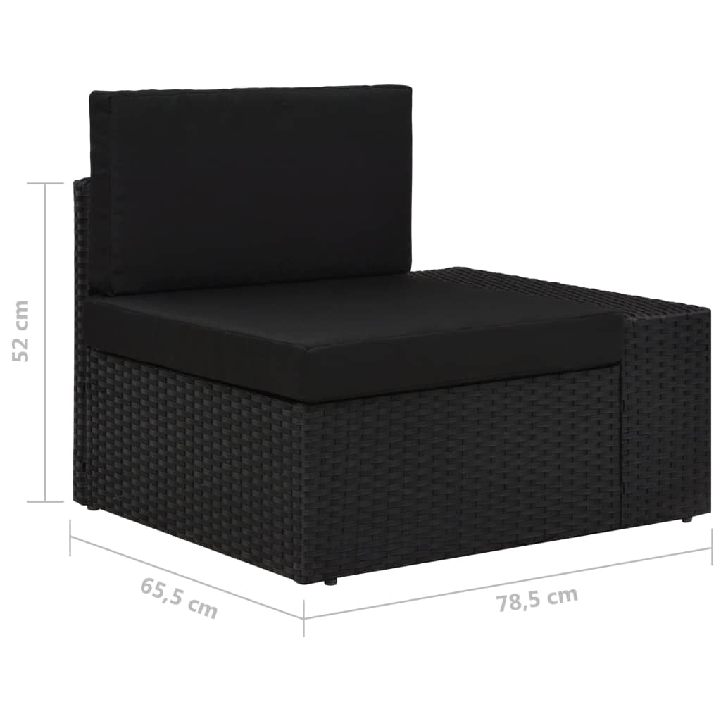 vidaXL Set de muebles de jardín 5 pzas ratán sintético y cojines negro