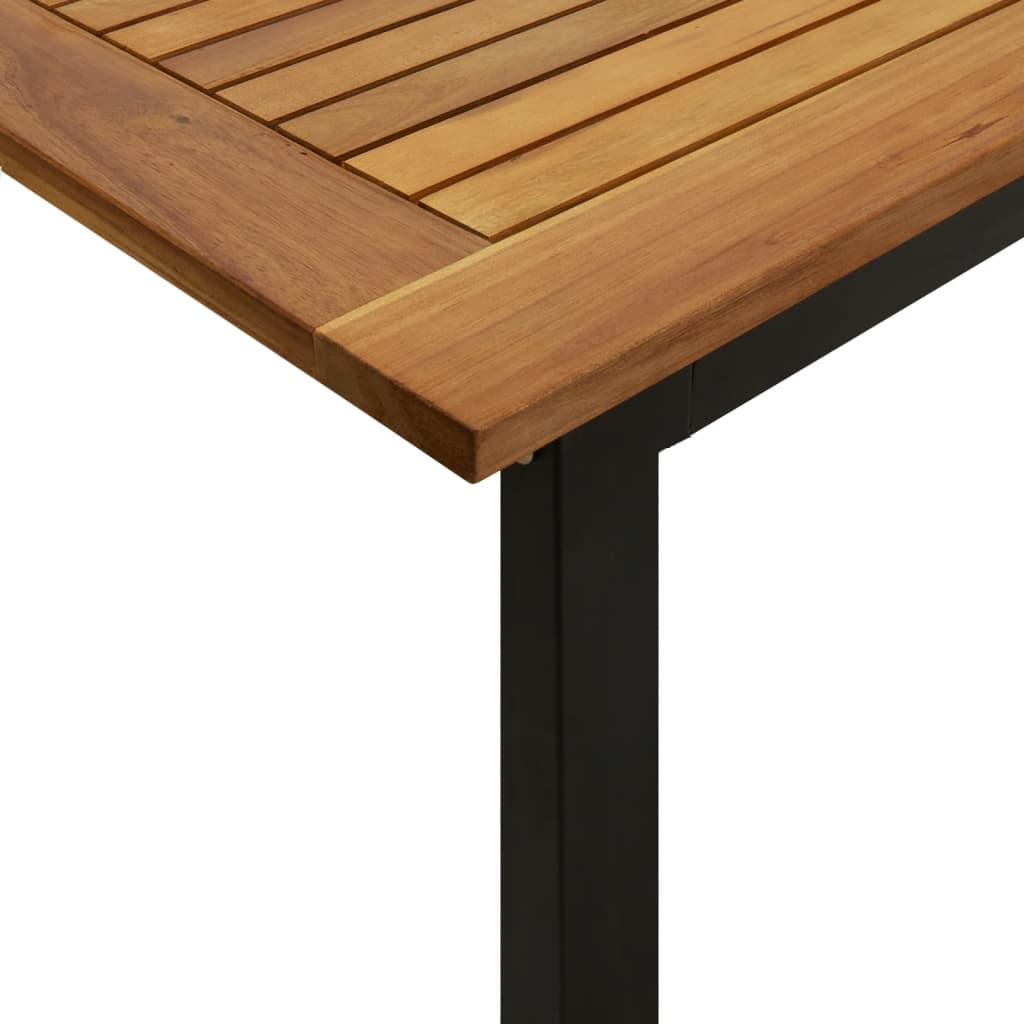 vidaXL Juego de comedor de jardín 7 pzas madera maciza acacia y metal