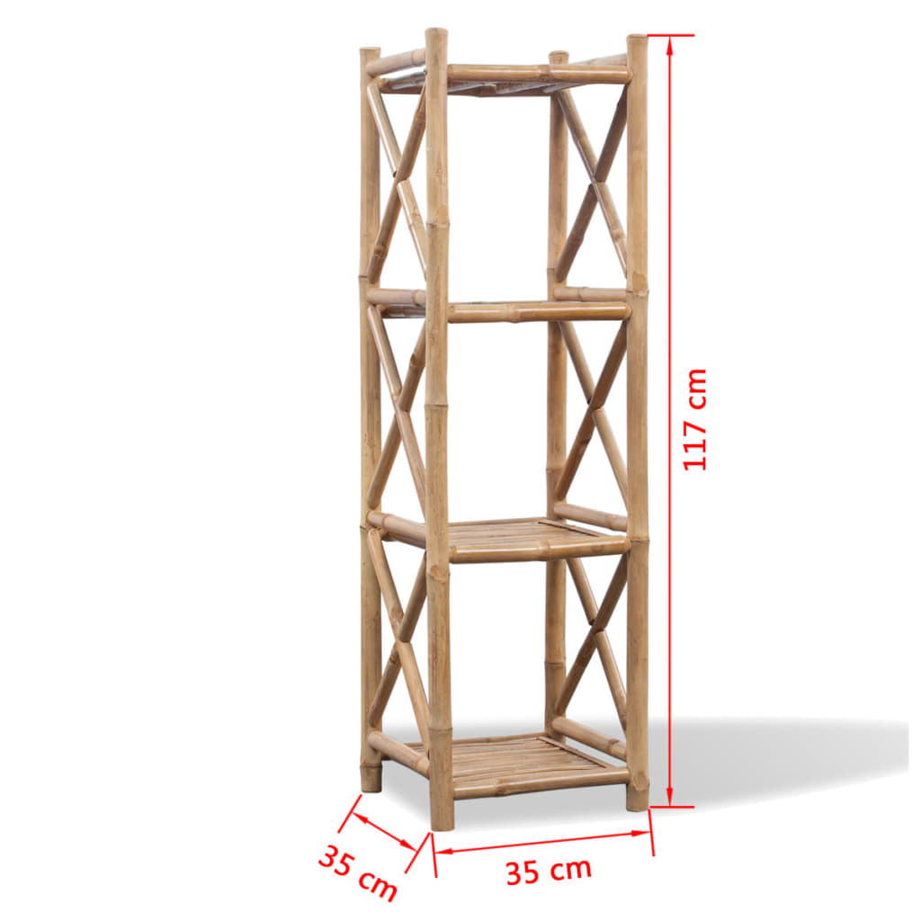 Estanteria cuadrada 4 estantes bambu rosa - Productos - Tendencia Única