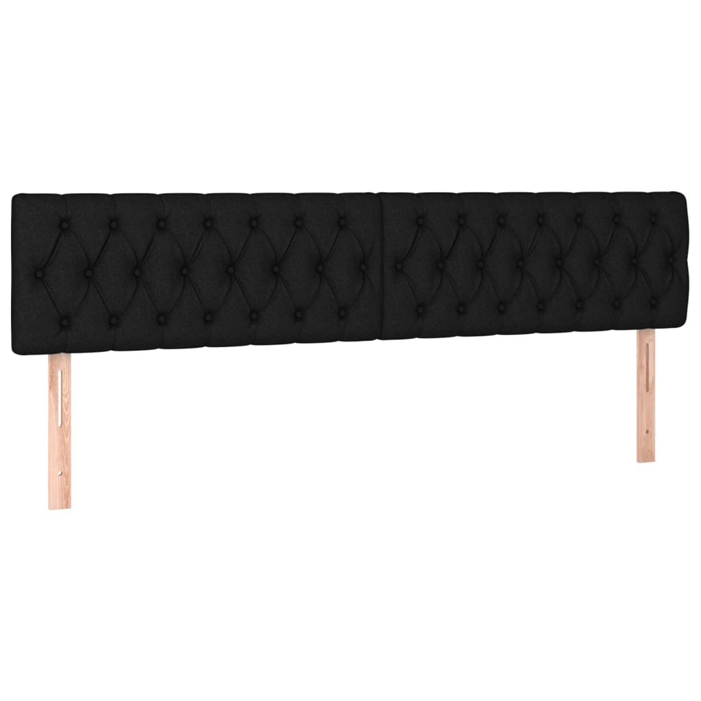 vidaXL Cama box spring con colchón tela negro 180x200 cm