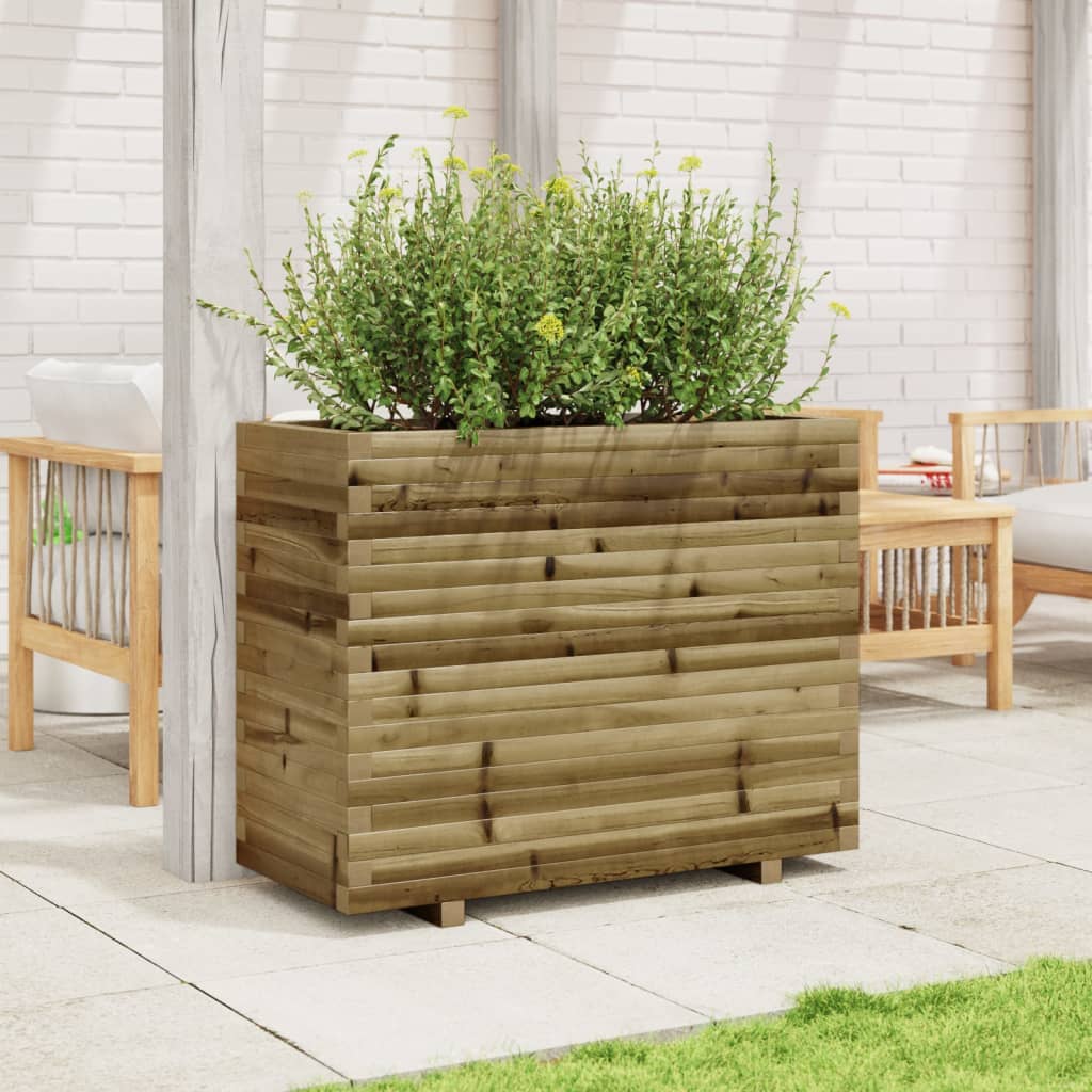 vidaXL Jardinera madera de pino impregnada 90x40x72 cm