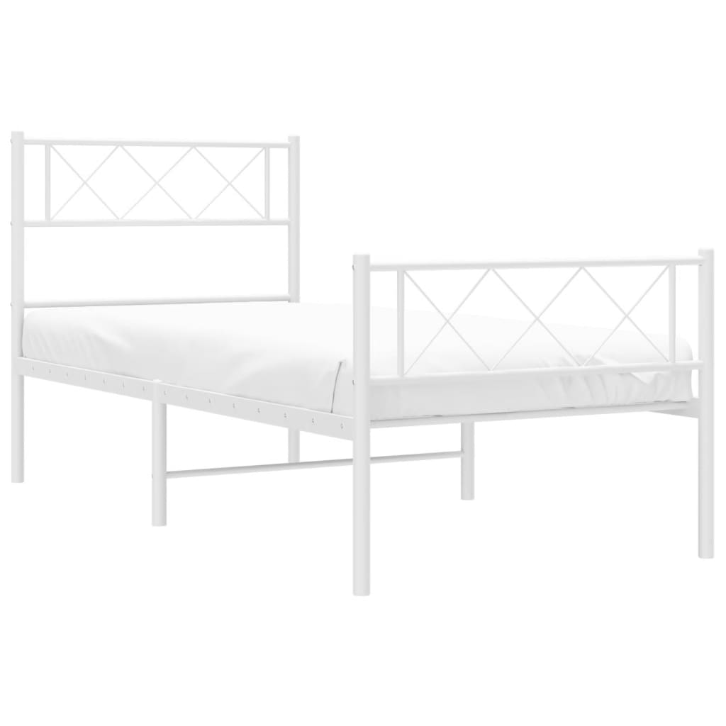 vidaXL Estructura cama sin colchón con estribo metal blanco 100x200 cm