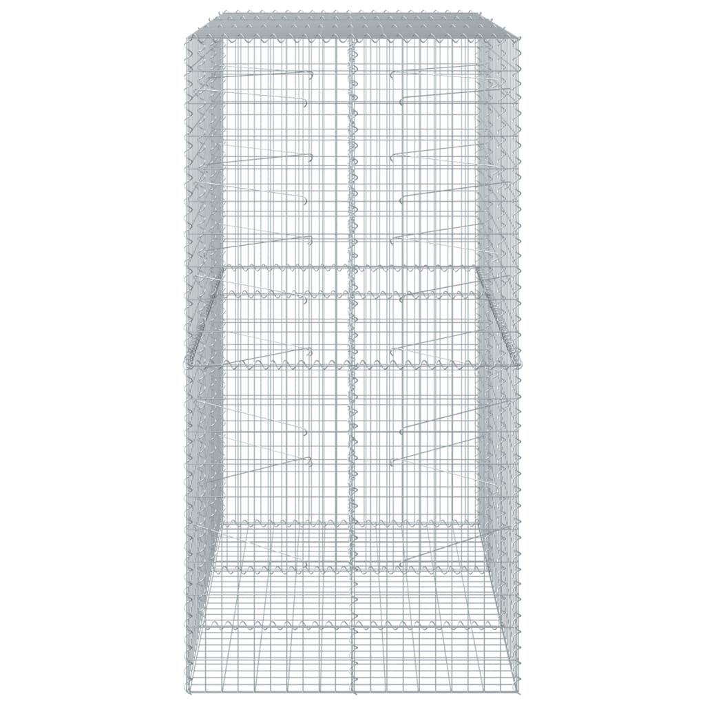 vidaXL Cesta de gaviones con cubierta hierro galvanizado 150x100x200cm