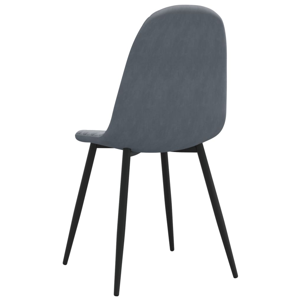 vidaXL Sillas de comedor 4 unidades terciopelo gris oscuro