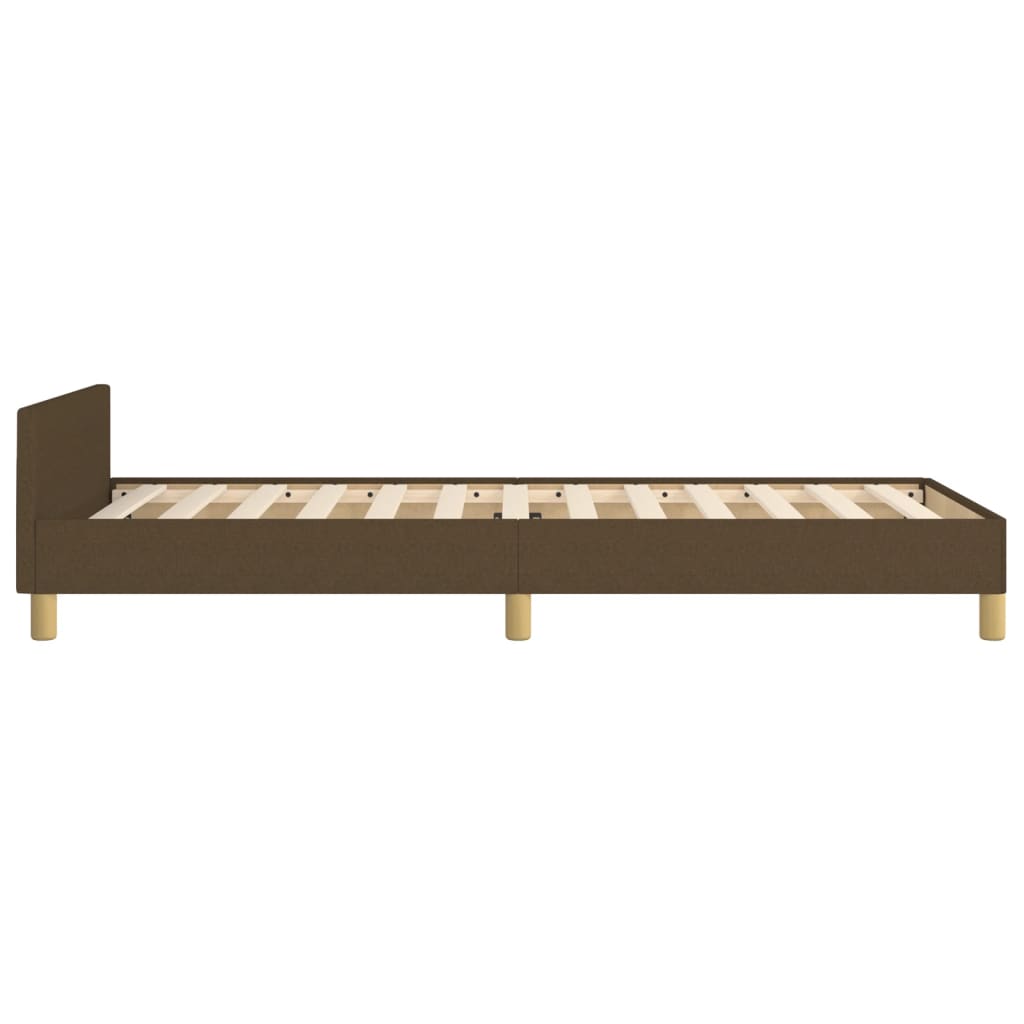 vidaXL Estructura de cama sin colchón tela marrón oscuro 90x190 cm