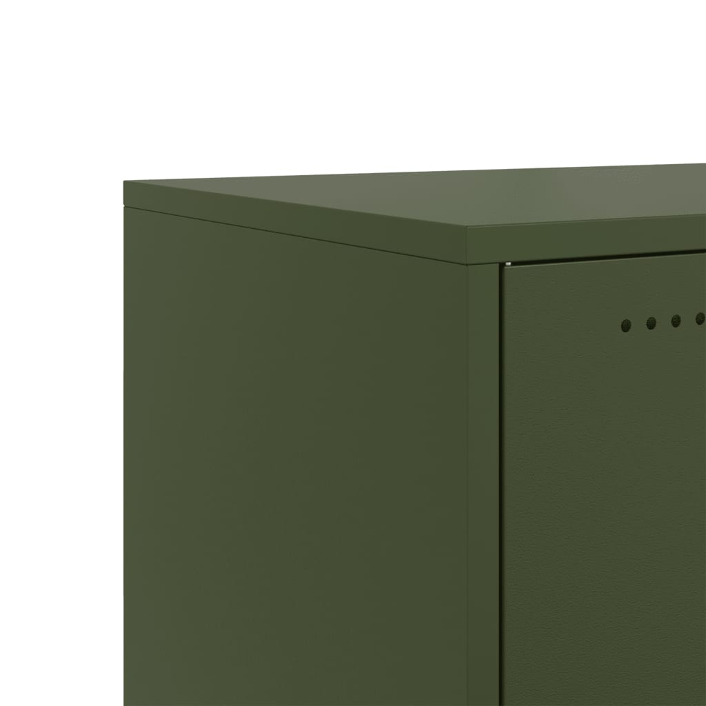 vidaXL Mueble de TV de acero verde oliva 100,5x39x43,5 cm