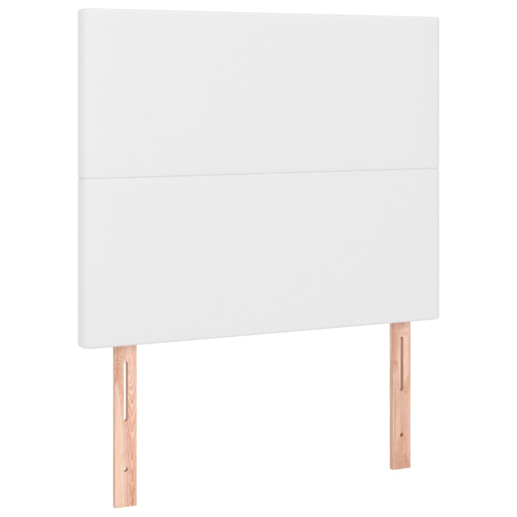 vidaXL Estructura de cama cabecero cuero sintético blanco 100x200 cm