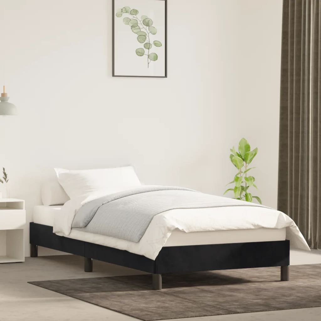 vidaXL Estructura de cama sin colchón terciopelo negro 90x200 cm