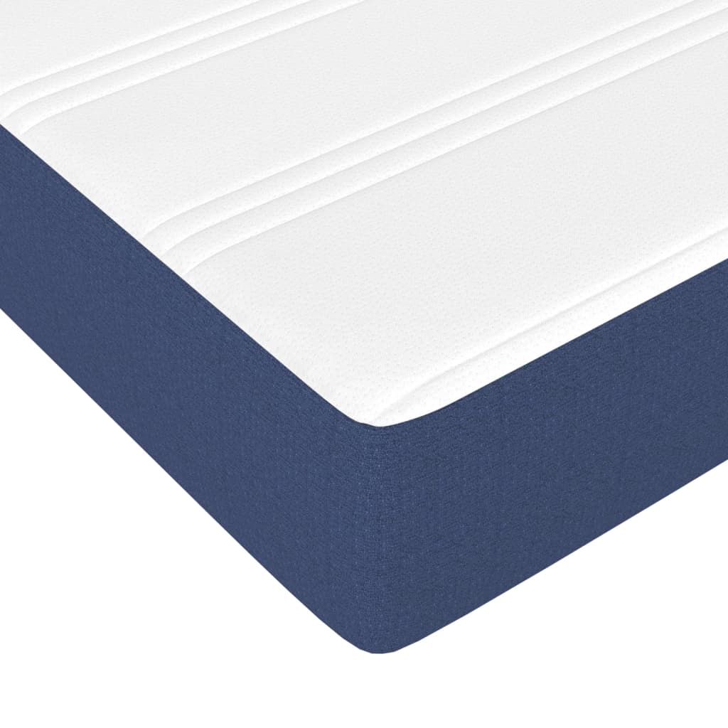vidaXL Cama box spring con colchón tela azul 200x200 cm