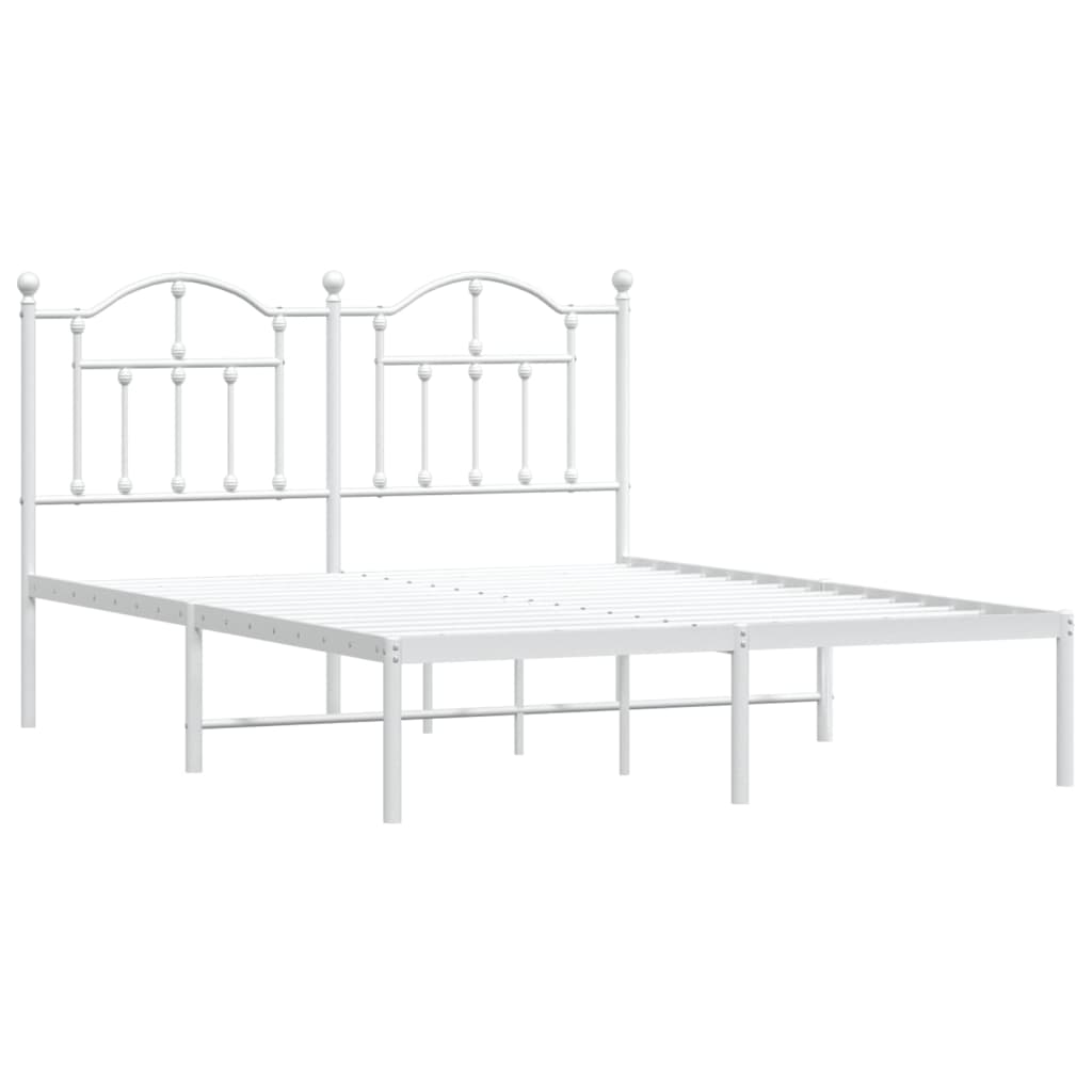 vidaXL Estructura cama sin colchón con cabecero metal blanco 150x200cm