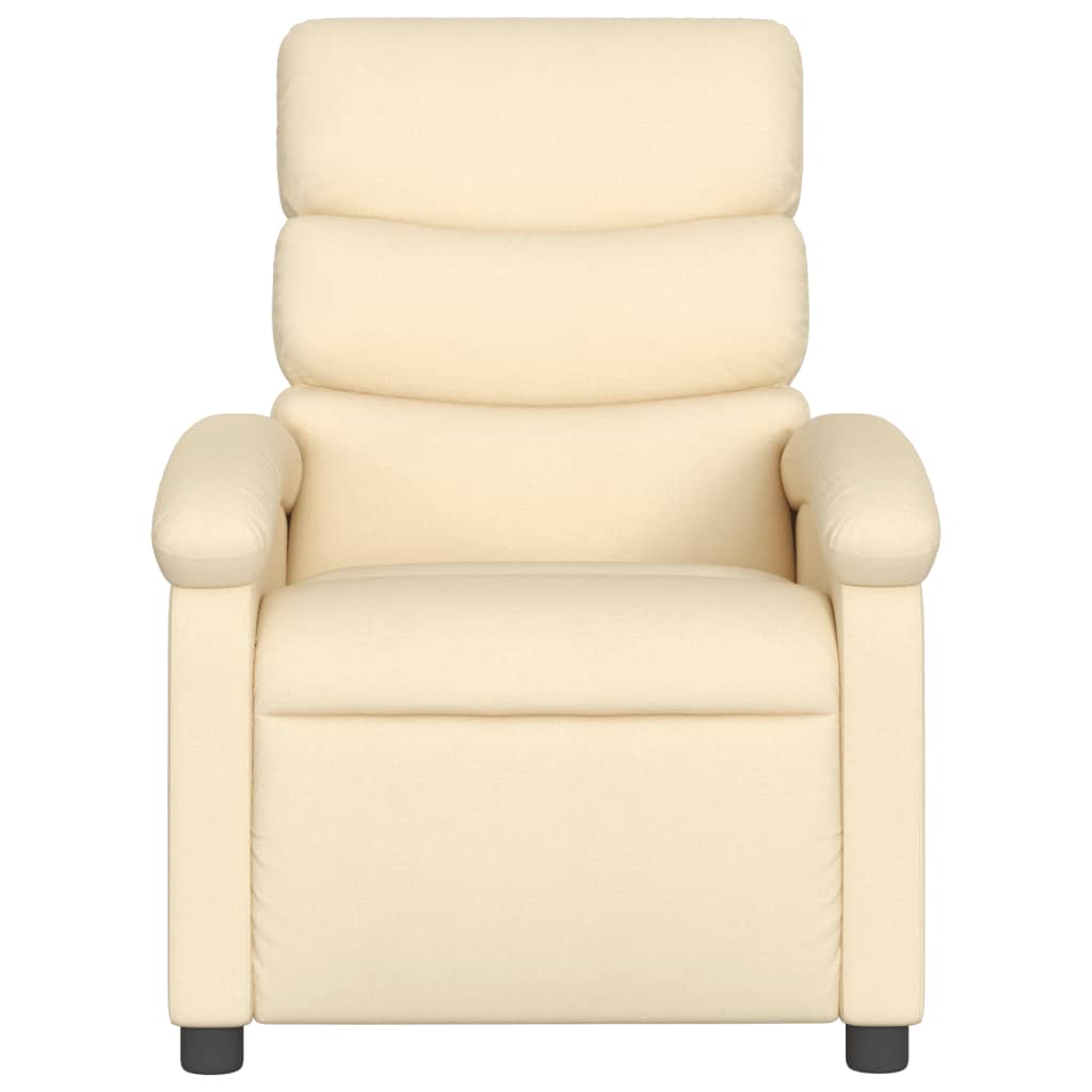 vidaXL Sillón reclinable eléctrico de tela crema