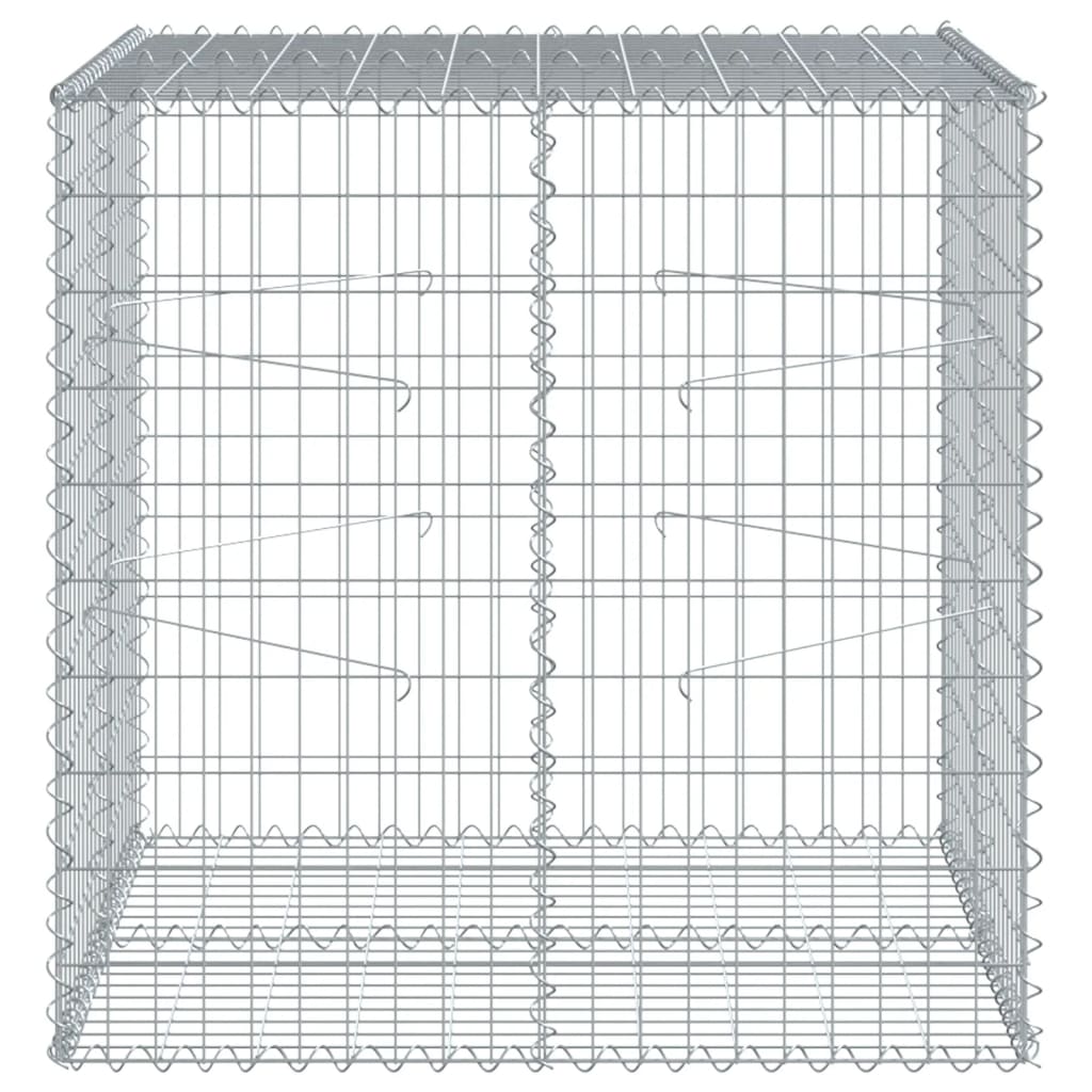 vidaXL Cesta gaviones con cubierta hierro galvanizado 100x100x100 cm