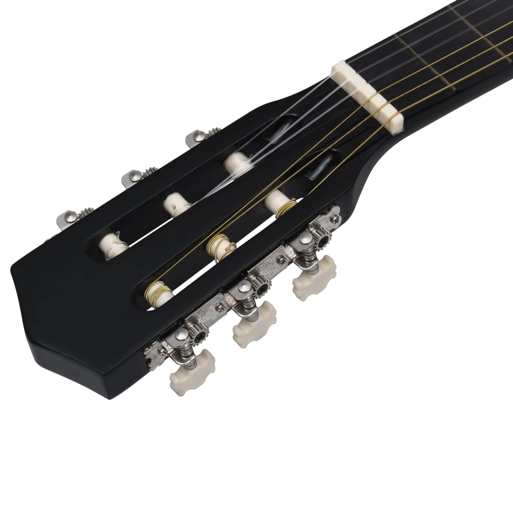 vidaXL Guitarra clásica principiante y niño con funda negro 1/2 34"