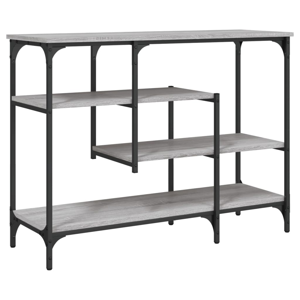 vidaXL Mesa consola con estantes gris Sonoma 100x35x75 cm