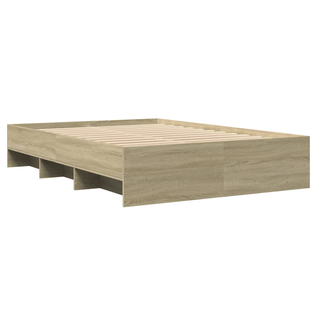 vidaXL Estructura de cama sin colchón madera roble Sonoma 140x200 cm