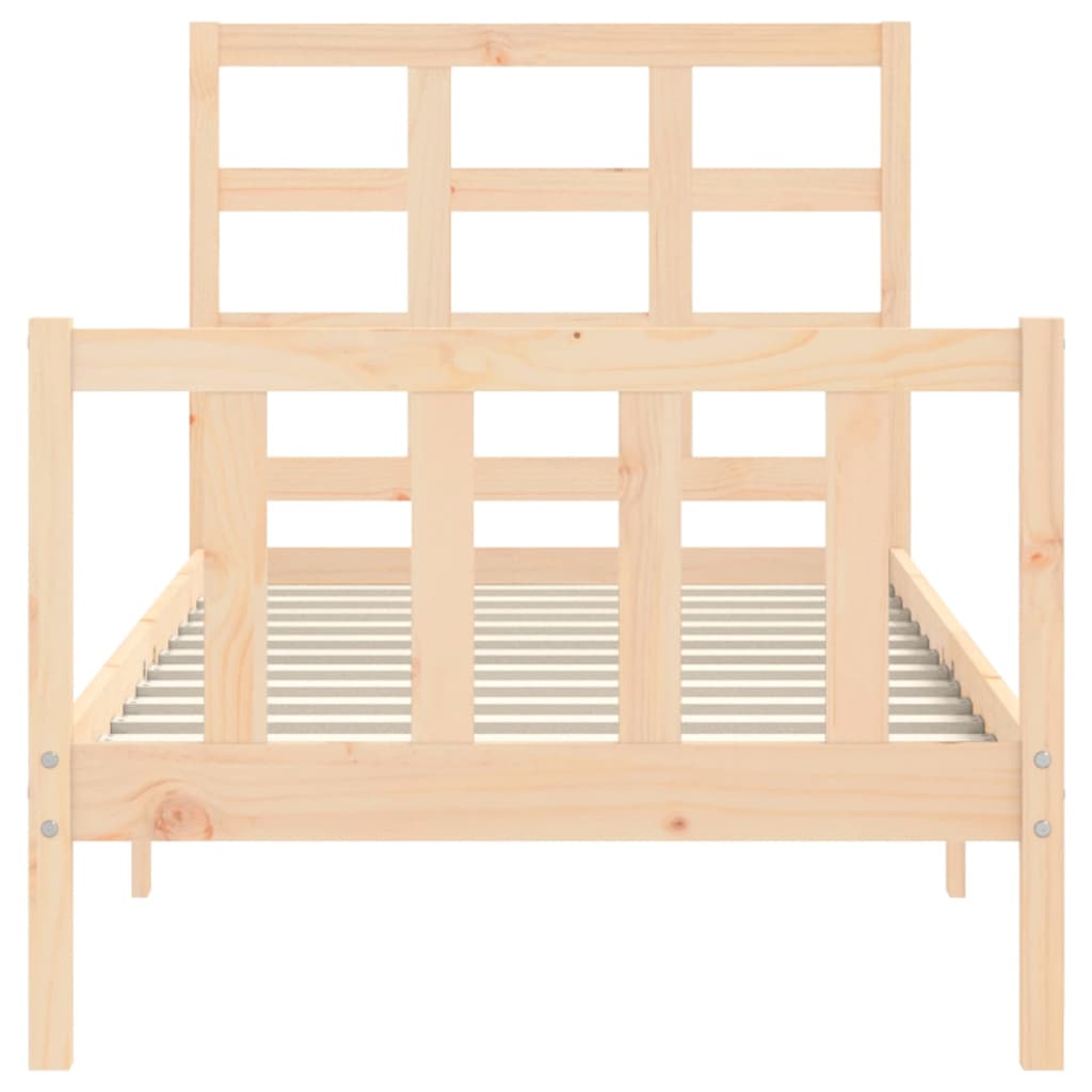 vidaXL Estructura de cama con cabecero madera maciza 90x200 cm