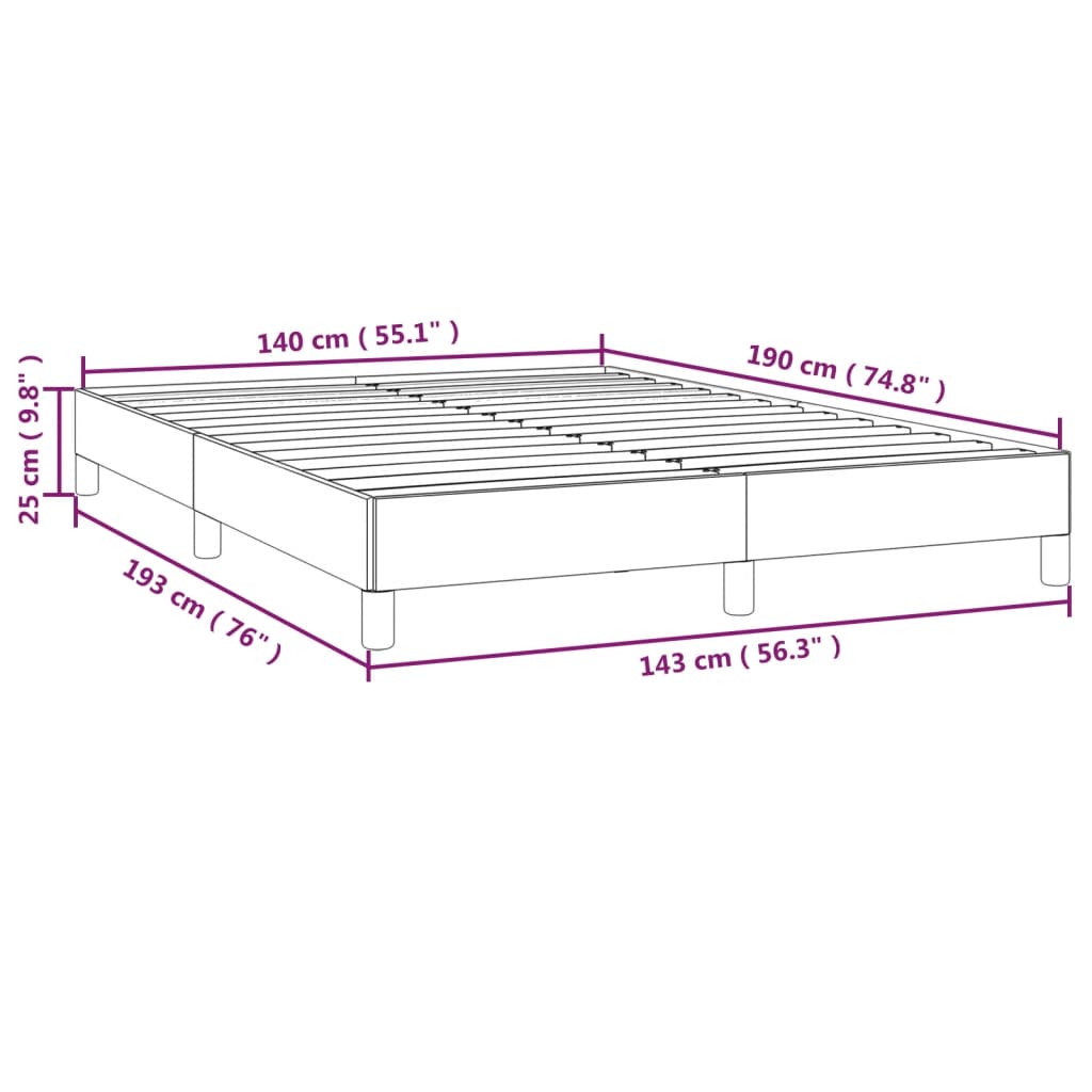 vidaXL Cama sin colchón tela gris taupe 140x190 cm