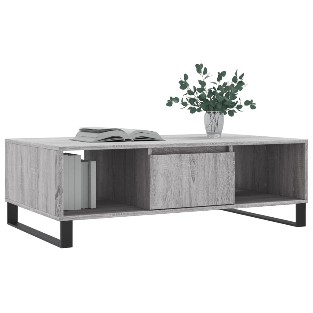 vidaXL Mesa de centro madera de ingeniería gris Sonoma 104x60x35 cm