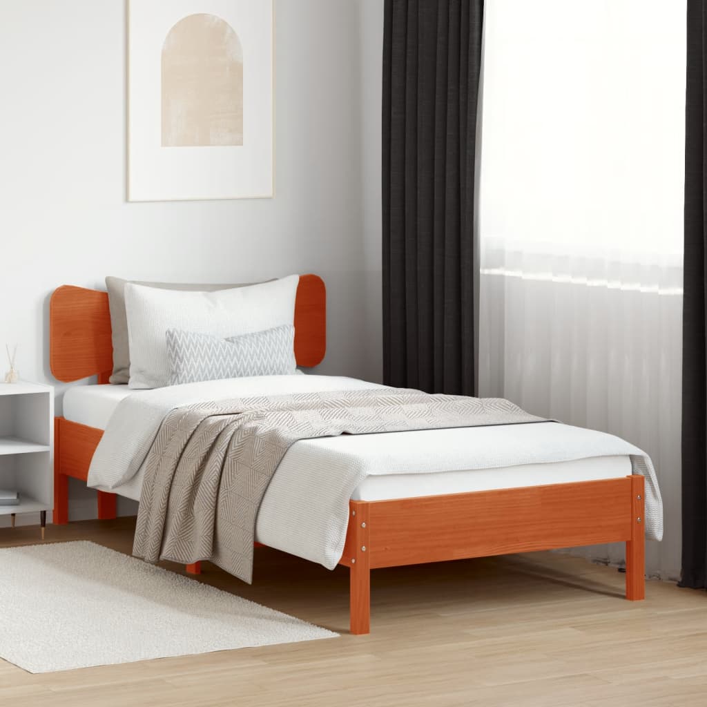 vidaXL Cabecero de cama madera maciza de pino marrón cera 75 cm