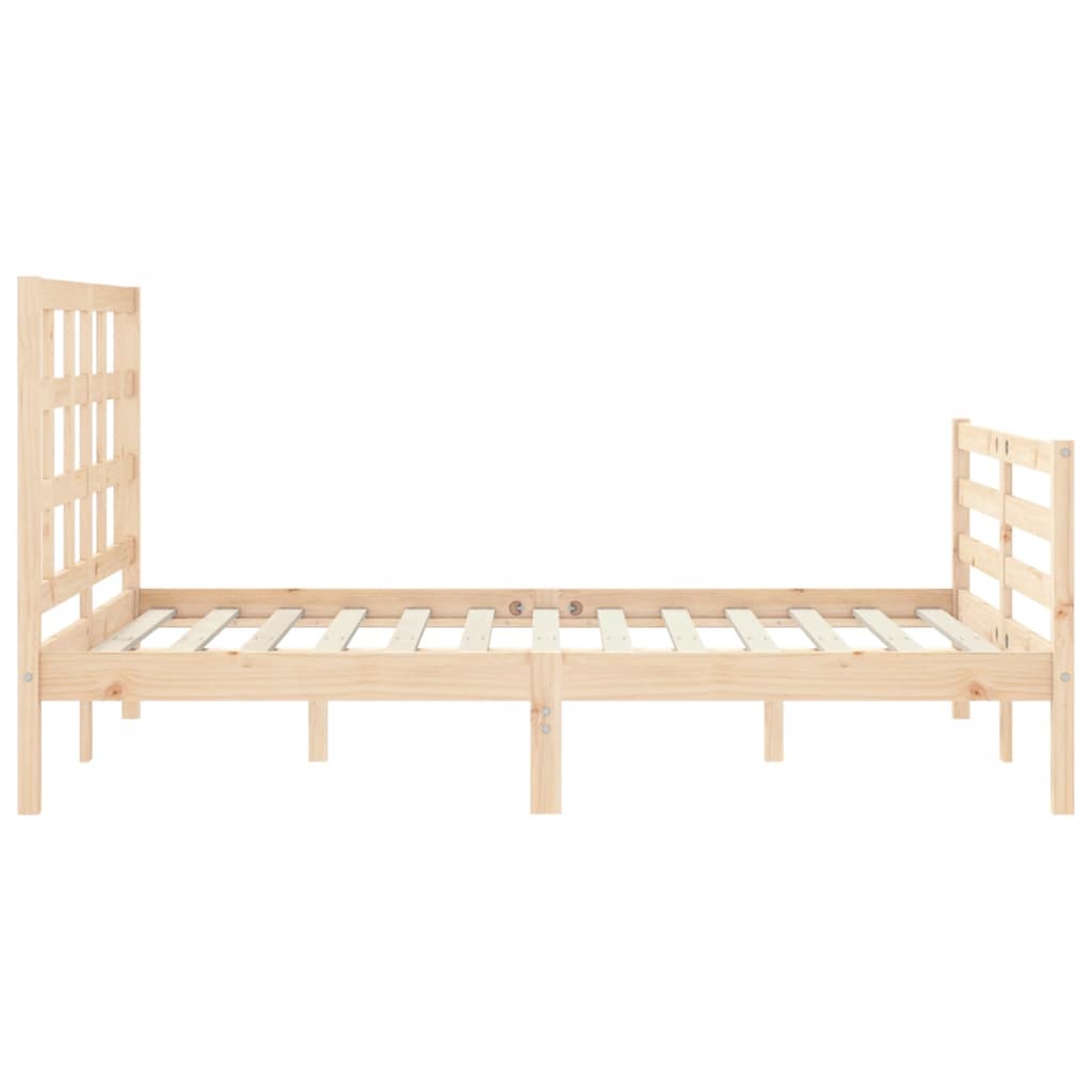 vidaXL Estructura de cama con cabecero madera maciza 120x200 cm