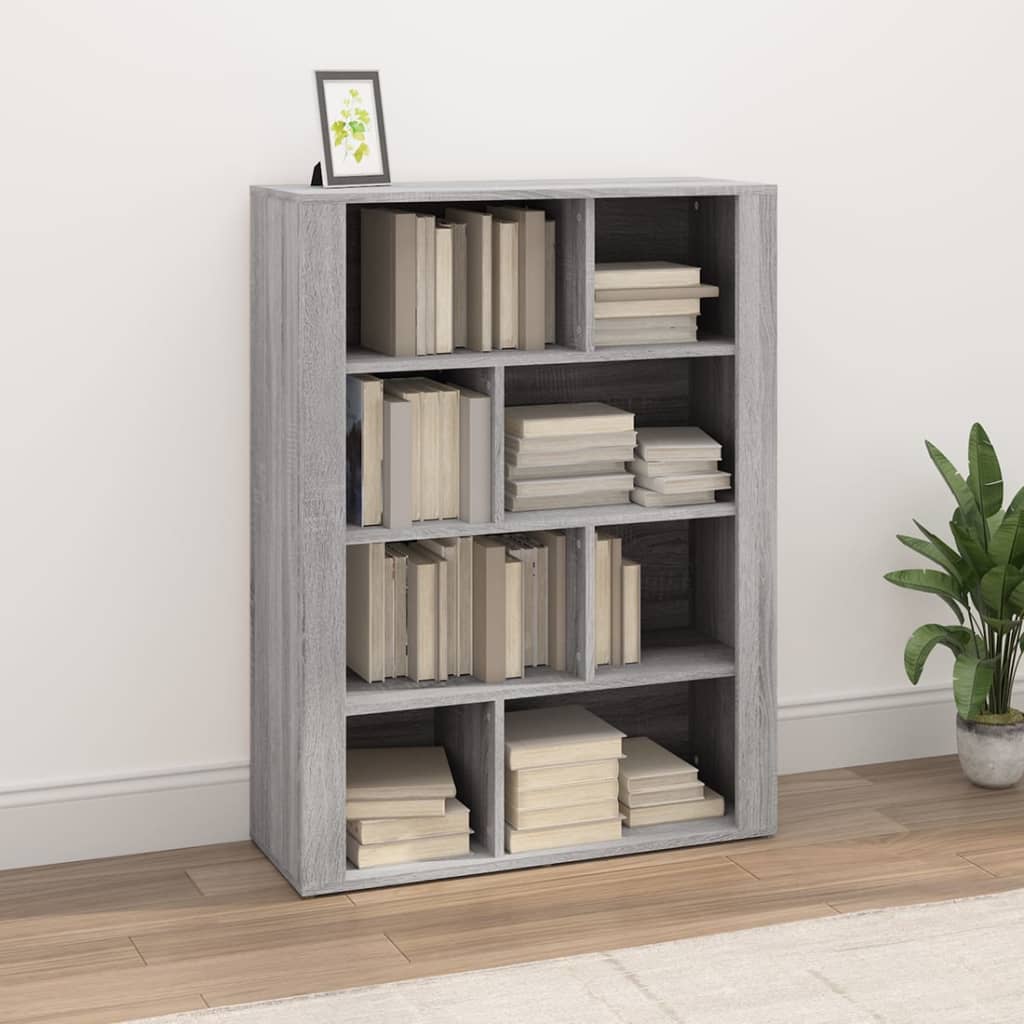 vidaXL Aparador de madera contrachapada gris Sonoma 80x30x106 cm