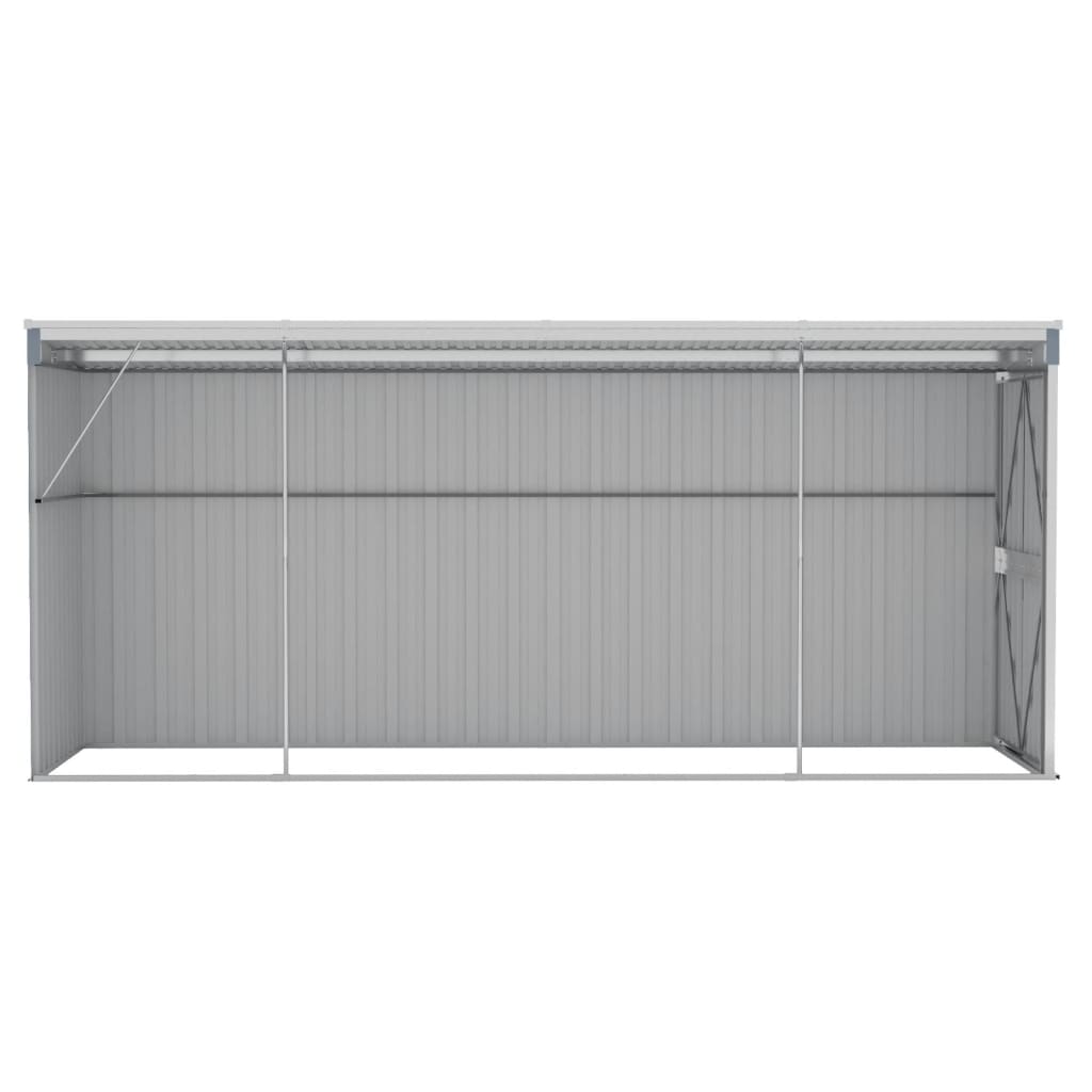 vidaXL Cobertizo de jardín pared acero galvanizado gris 118x382x178 cm