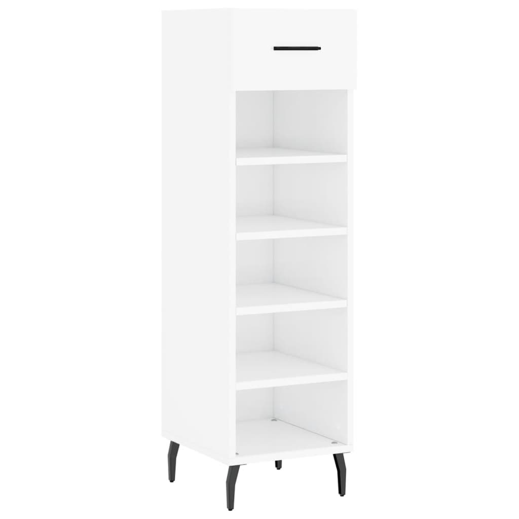 vidaXL Mueble zapatero madera contrachapada blanco brillo 30x35x105 cm