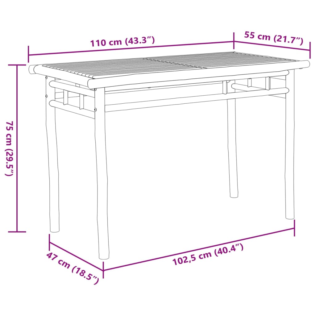 vidaXL Juego de comedor de jardín 5 piezas bambú