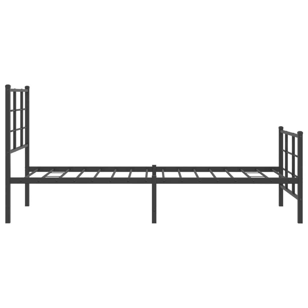 vidaXL Estructura cama sin colchón con estribo metal negro 75x190 cm