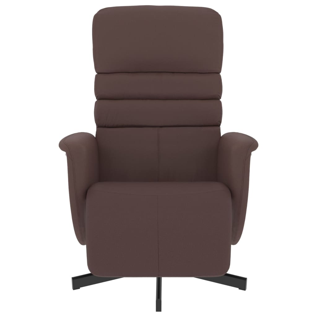 vidaXL Sillón reclinable con reposapiés cuero sintético marrón