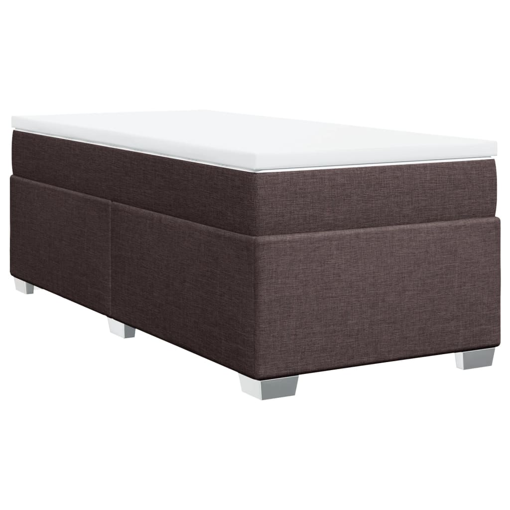 vidaXL Cama box spring con colchón tela marrón oscuro 100x200 cm