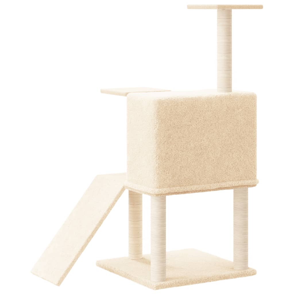 vidaXL Rascador para gatos con postes de sisal crema 109 cm